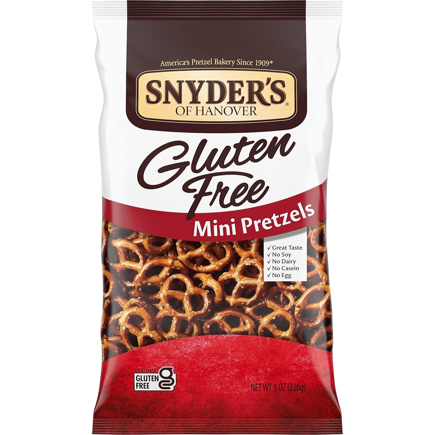 Snyder’s Gluten-Free Mini Pretzels, 8 Oz – Delicious Low-Fat Snack for All