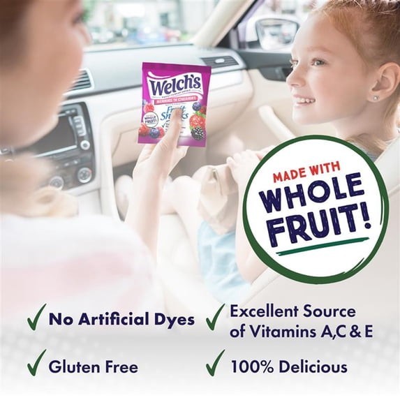 Welch’s Fruit Snacks Berries N Cherries 40 Count Gluten Free Kids Soft Snacks