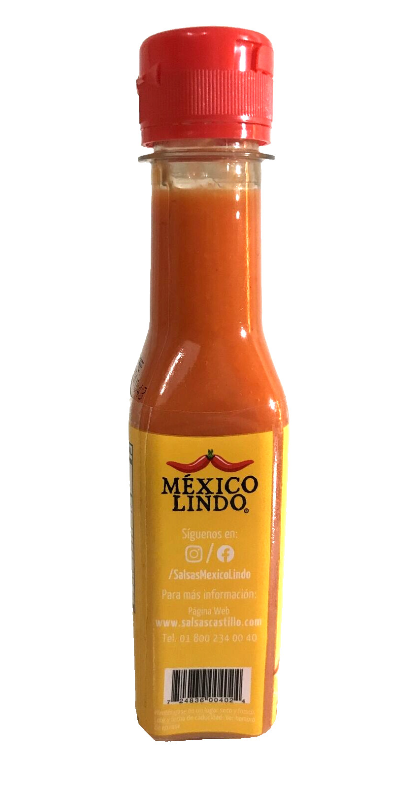 5-Pack Mexico Lindo Salsa Habanera Roja. 150ml/5oz Red Habanero Hot Sauce