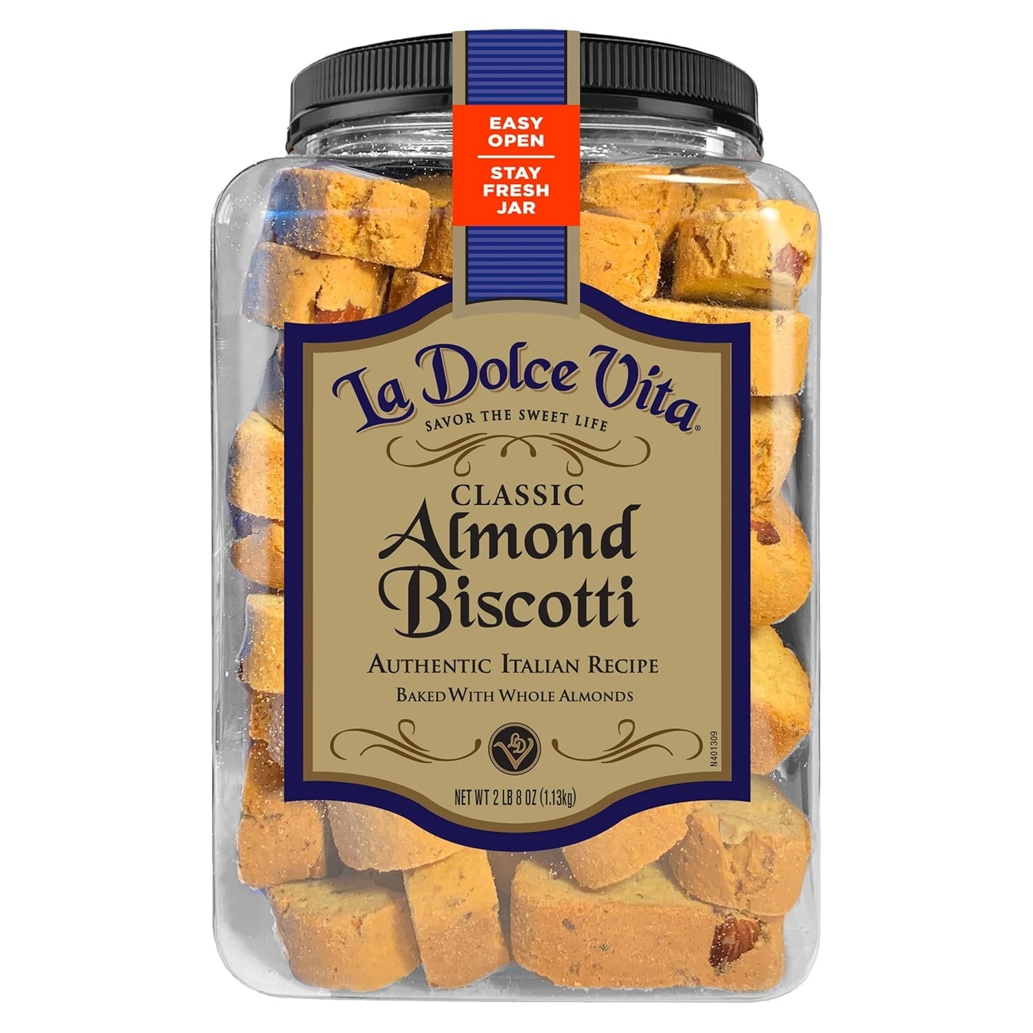 Classic Italian Biscotti Cookies with Whole Almonds