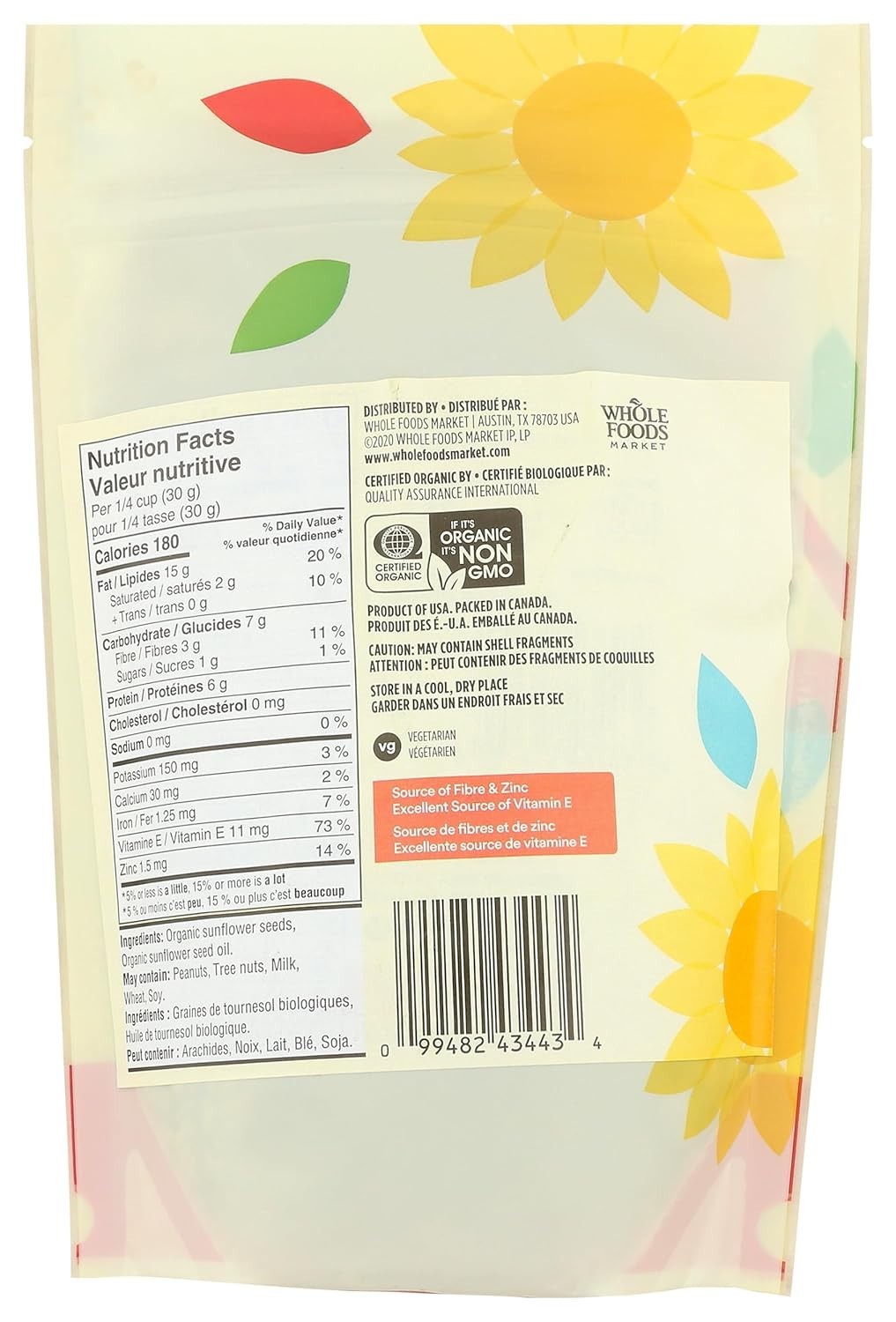 USDA Certified Organic Roasted Sunflower Kernels – Healthy Snack Option 12oz