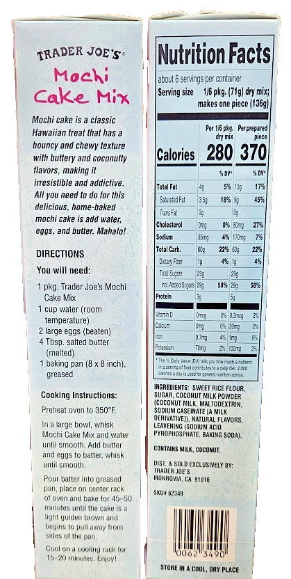 2 Pack Trader Joe’s Mochi Cake Mix Gluten Free 15oz 425g NEW FRESH