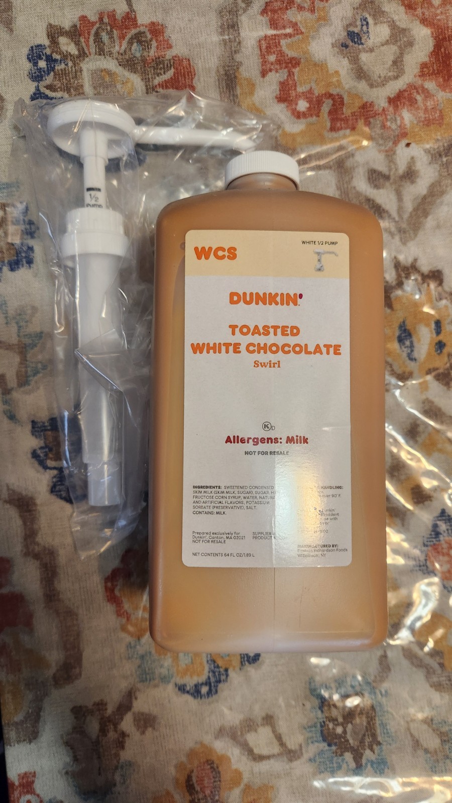 Dunkin Toasted White Chocolate Swirl 64 Oz Jug, EXP JUNE 2026
