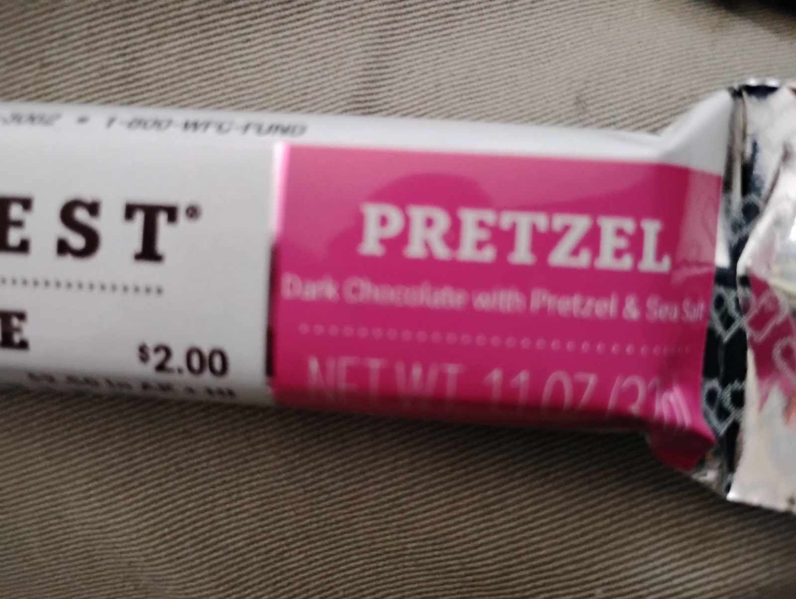 WORLD’S FINEST CHOCOLATE PRETZEL BAR 3 x $2.00 Each Bars