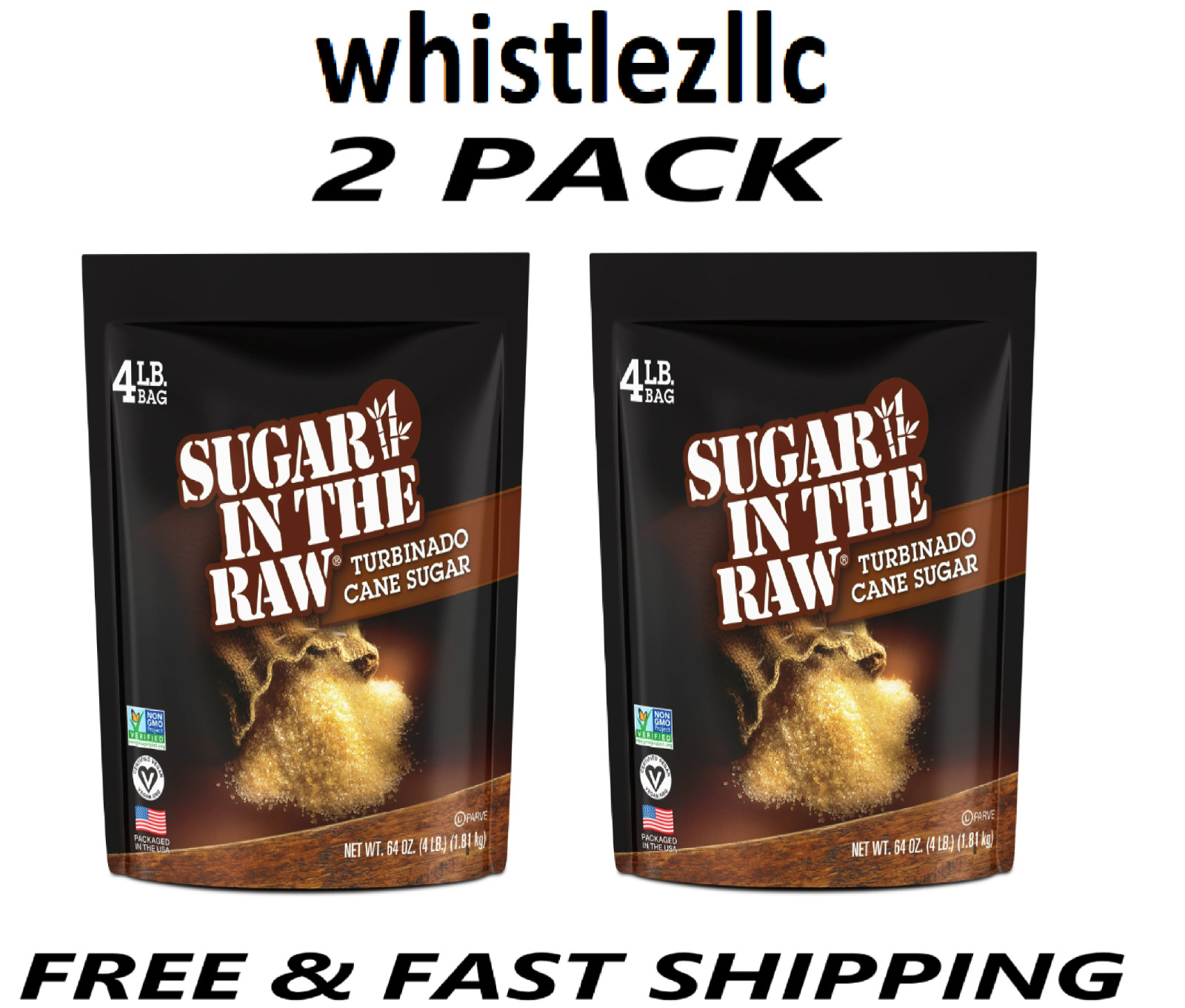 Sugar in the Raw Turbinado Cane Sugar, 64 oz each –2 PACK