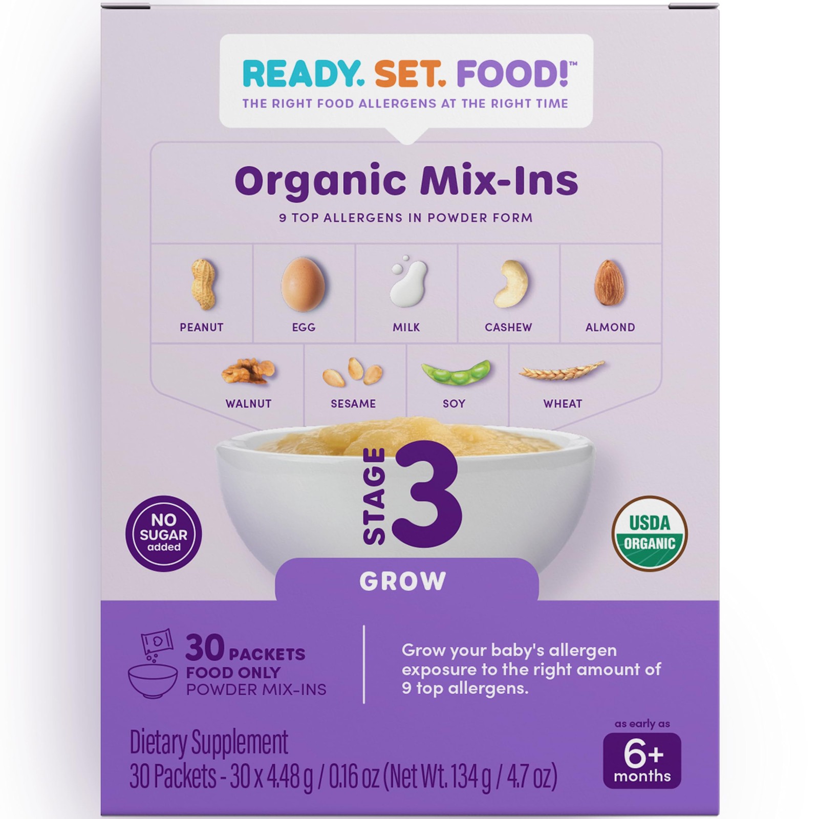 Ready Set Food Stage 3 Mix-Ins – 9 Allergen Introduction for 30 Packets