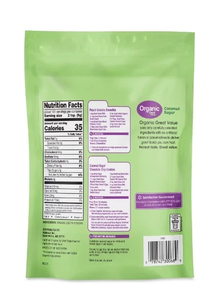Great Value Organic Coconut Sugar, 32 oz