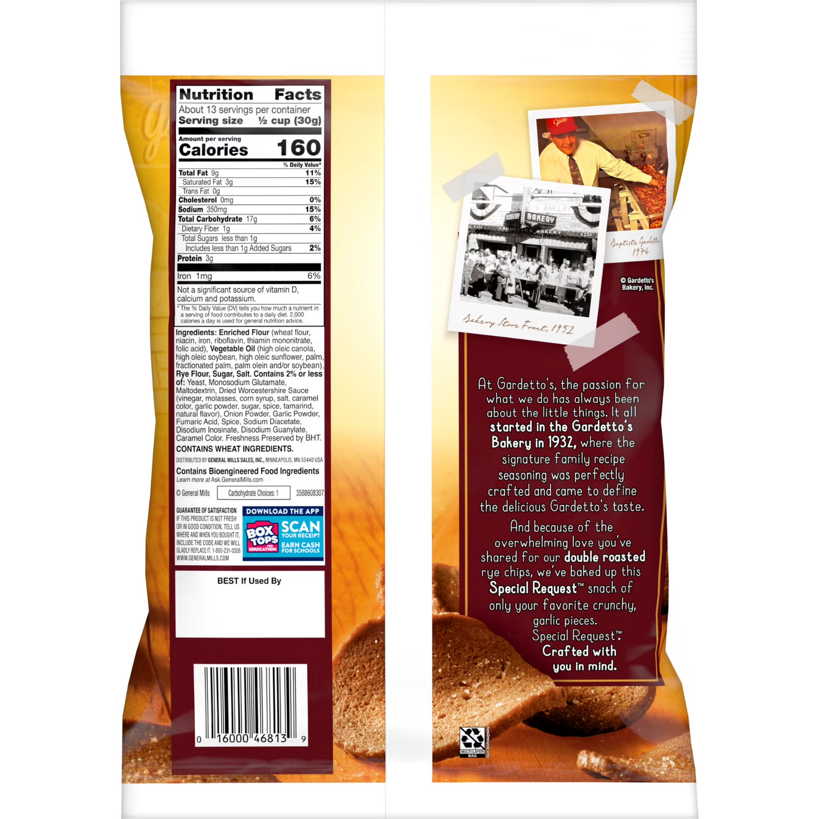 Gardetto’s Garlic Rye Chips Snack Mix Special Request Crunchy Snack Bag 14 oz