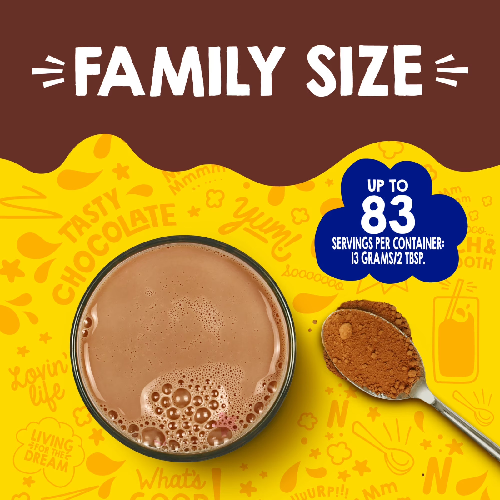 Nestle Nesquik Chocolate Flavor Powder Stir In Drink Mix Canister, 38oz