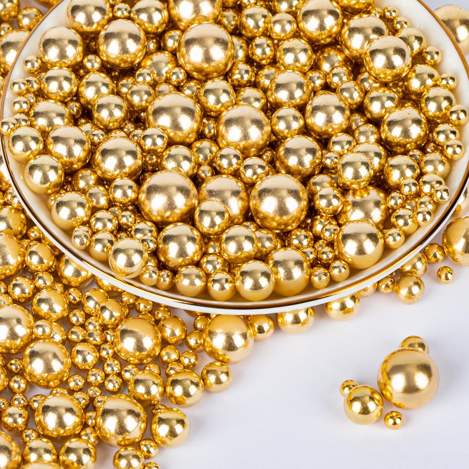 Twisweet Gold Pearl Sprinkles for Cake Decorating, Edible Sugar Pearls