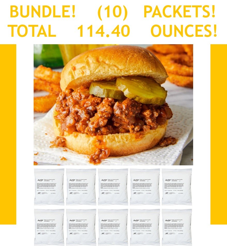 BUNDLE! (10) Foothill Farms Sloppy Joe Seasoning Mix 11.44oz Packets FREE Ship!