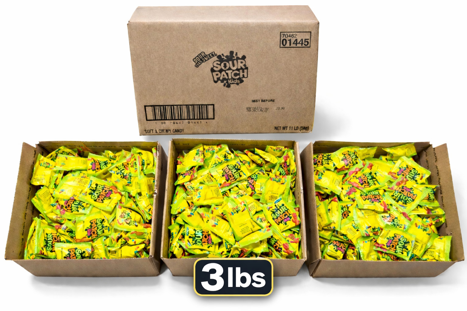 3lbs Original Sour Patch Kids Chewy Candy Fun Size individually Wrapped