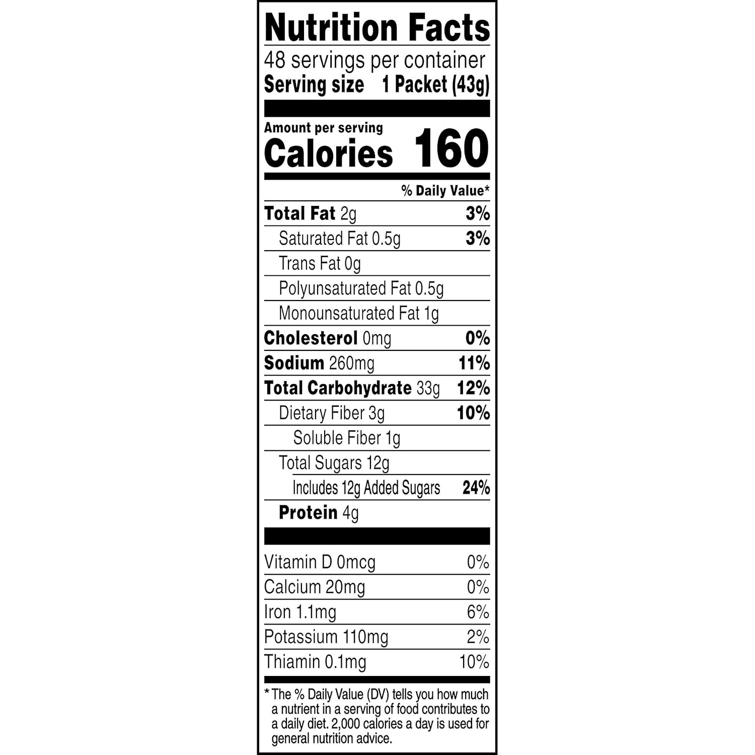 **48 Pack Quaker Instant Oatmeal Maple Brown Sugar 1.51 oz Packets**