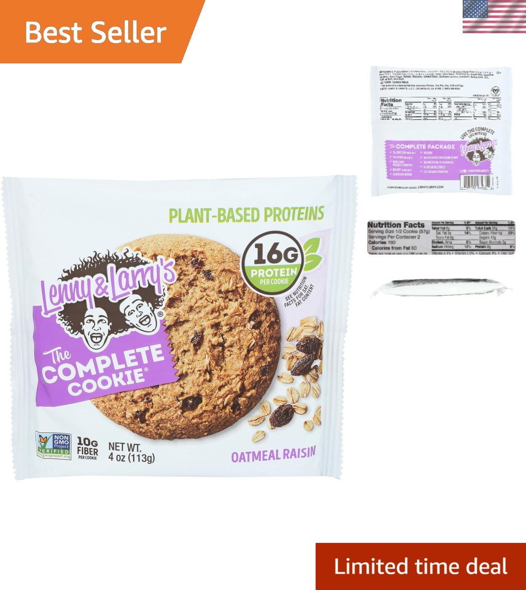 All-Natural Oatmeal Raisin Cookies, 4 oz | High Protein Snack Option