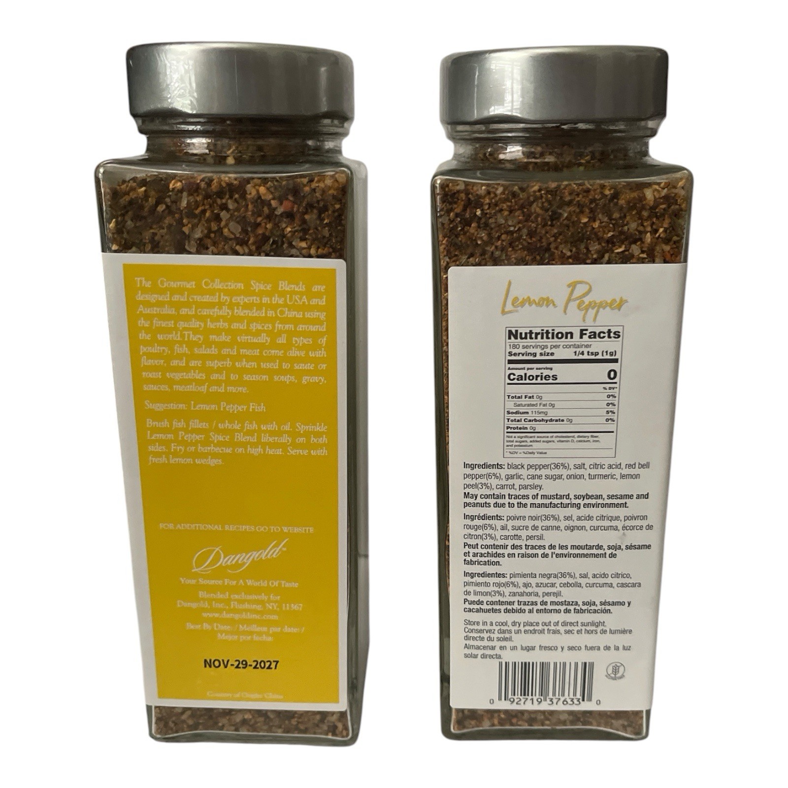 Dangold Gourmet Lemon Pepper Spice Blend 2 Pack 6.35 oz Exp 11/2027
