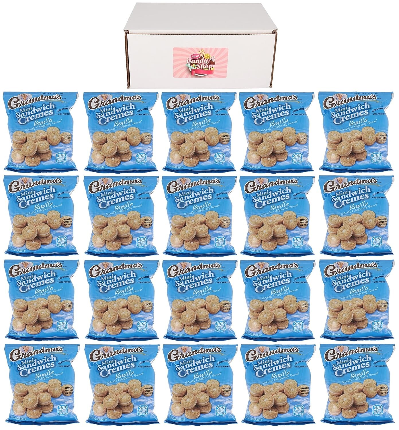 Grandma’s Cookies Bulk In Box (Pack of 20, Total 40 Serving) Vanilla Cream Bites