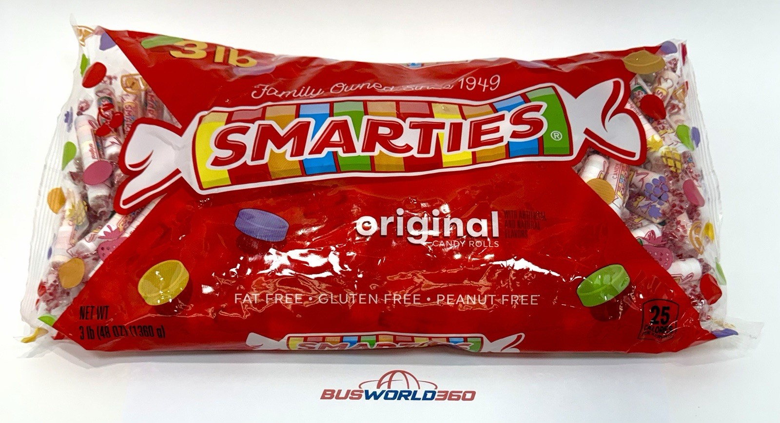 SMARTIES Original Candy Rolls – Fat Gluten Peanut FREE – NEW 3LB BAG EXP. 3/4/28