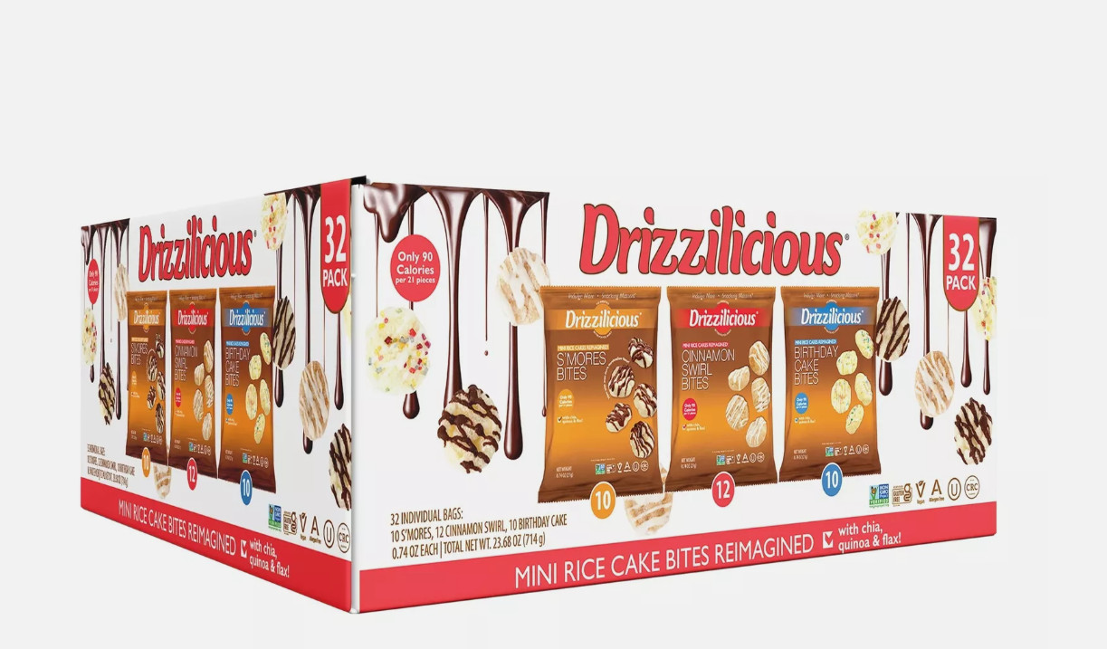 Drizzilicious Mini Rice Cake Bites Variety Pack (32 Count)