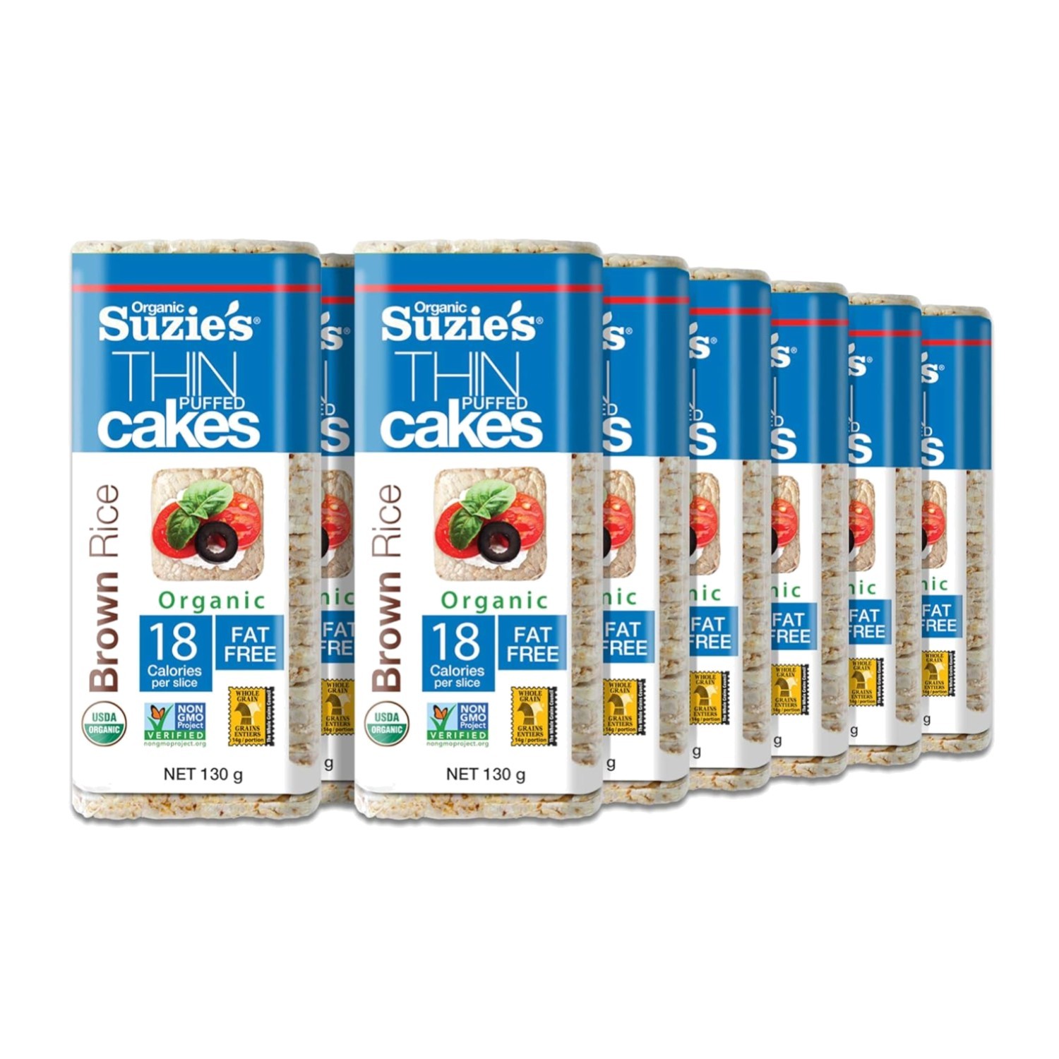 Brown Rice Cake Thins | Low-Calorie, Gluten-Free, 12-Pack