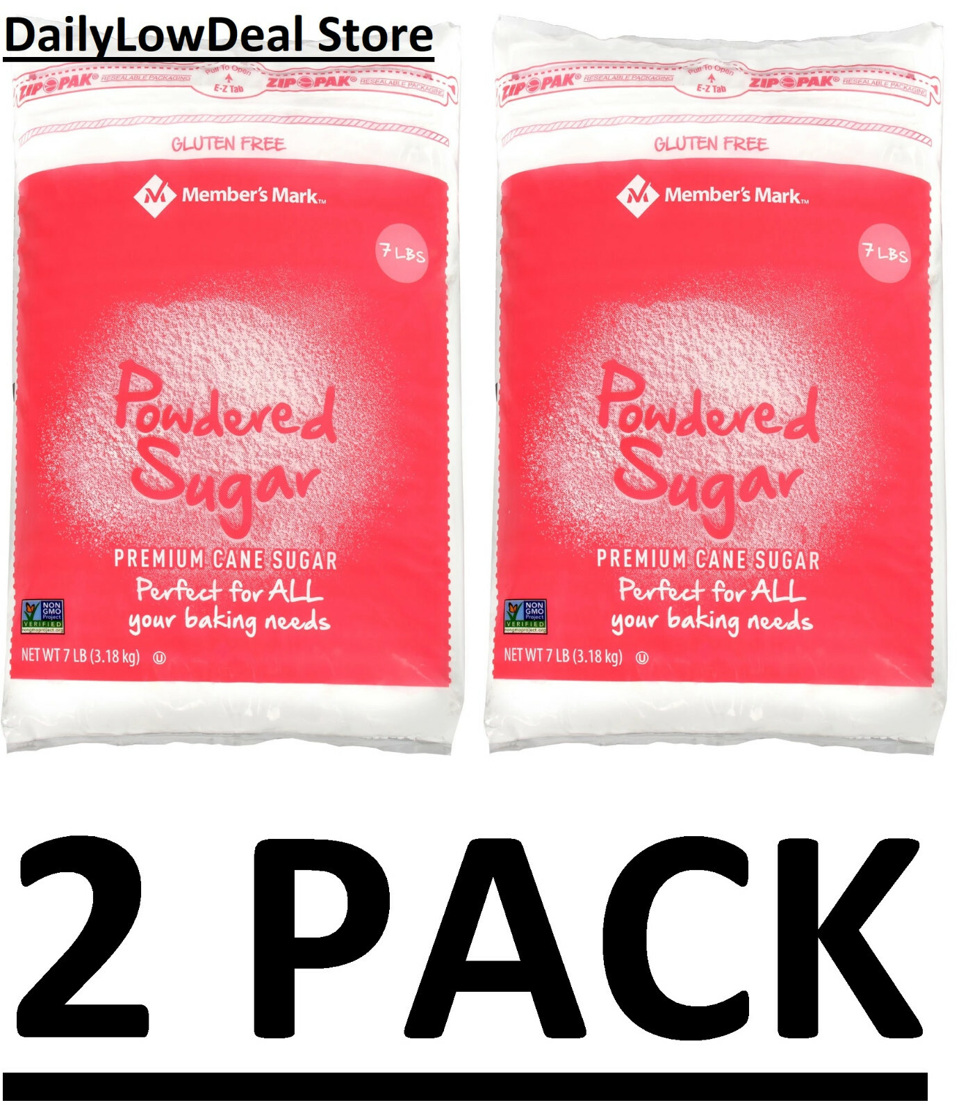 2 PACK – Member’s Mark Powdered Sugar (7 lbs.) – Total 14 lbs