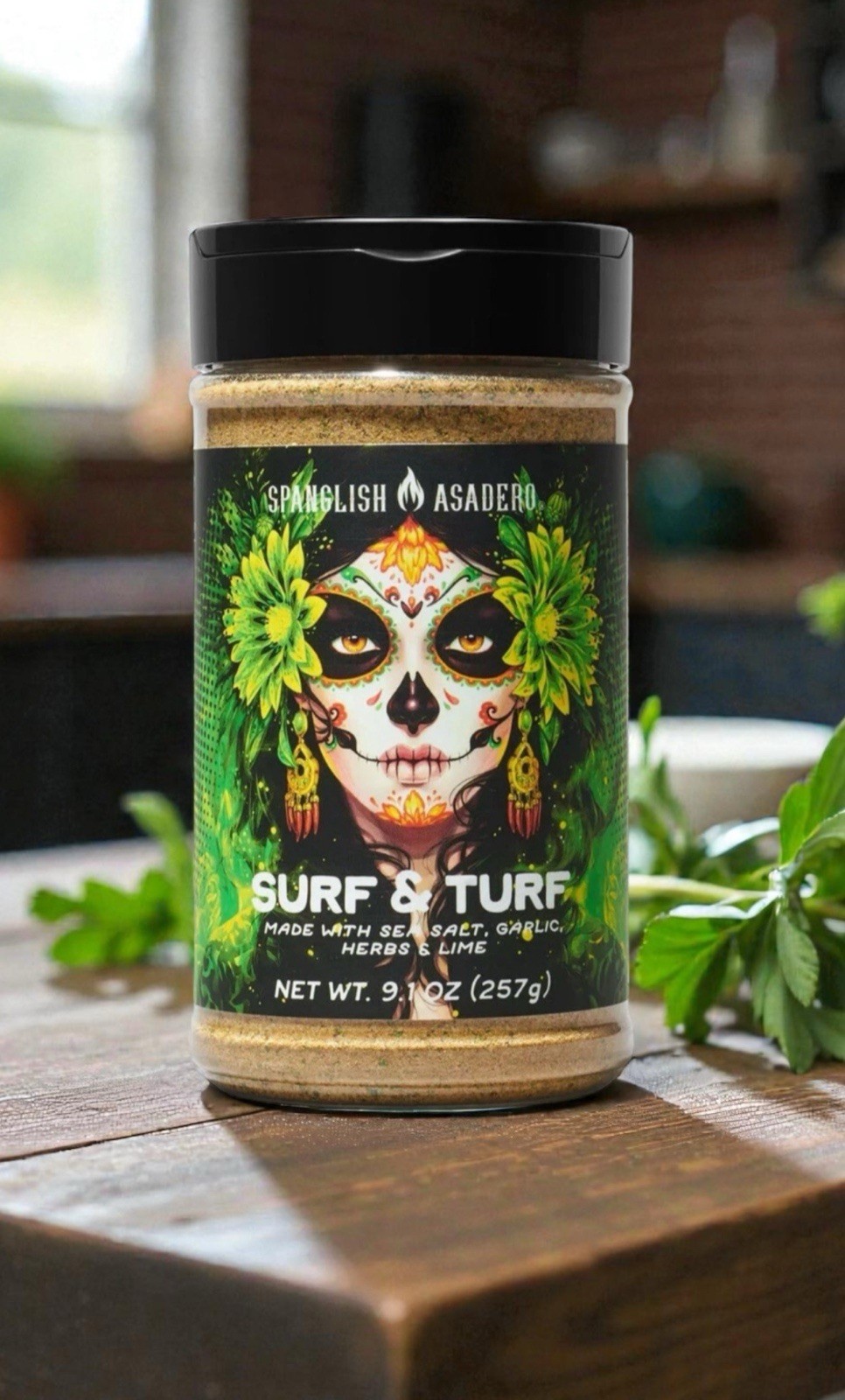 Spanglish Asadero Surf & Turf Seasoning w/🧄Garlic,Herbs &🍋‍🟩 Lime 9.1 oz