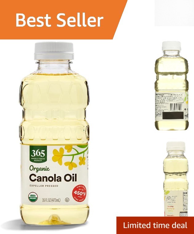 Versatile 16 Fl Oz Organic Canola Oil – Ideal for Baking, Grilling & Marinades