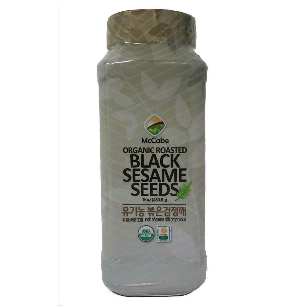 McCabe USDA Organic Certified Roasted Black Sesame, 16oz (12 Pack Bundle)