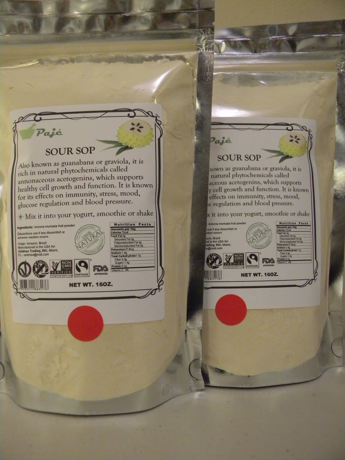 SOURSOP fruit powder(not leaves) 32oz 2lb Guanabana Graviola Cell health PAJE