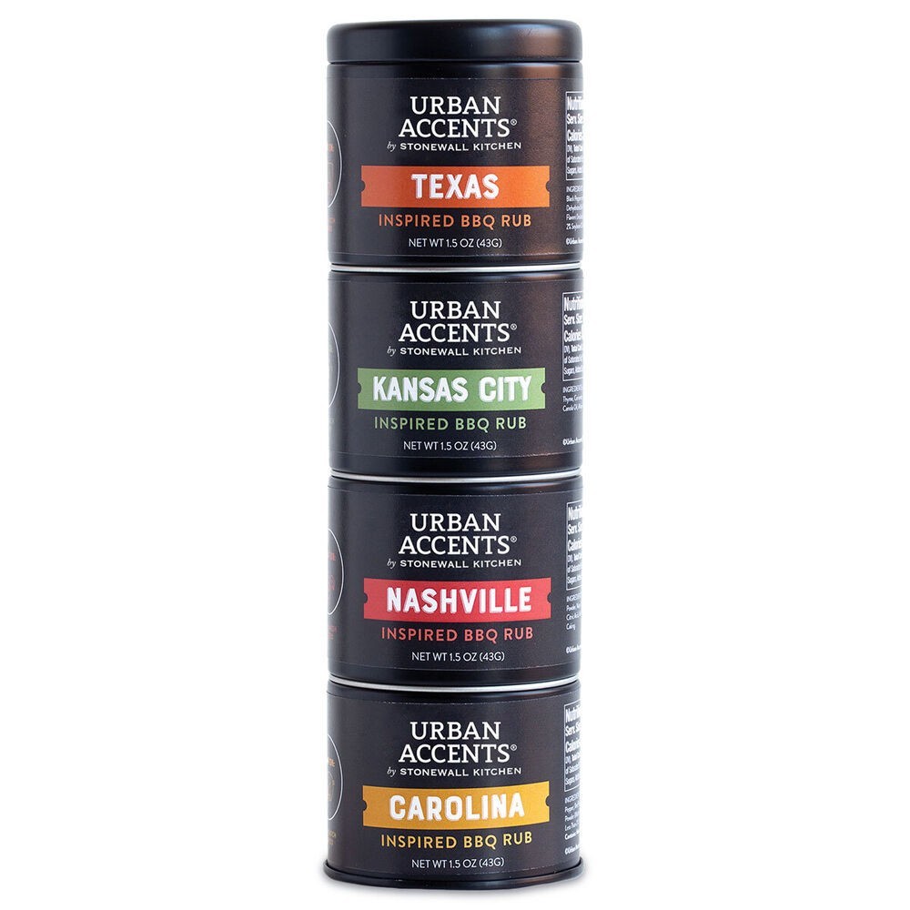 Urban Accents Stonewall Kitchen BBQ Road Trip Seasoning Tower Gift 4RUB FLAVORS