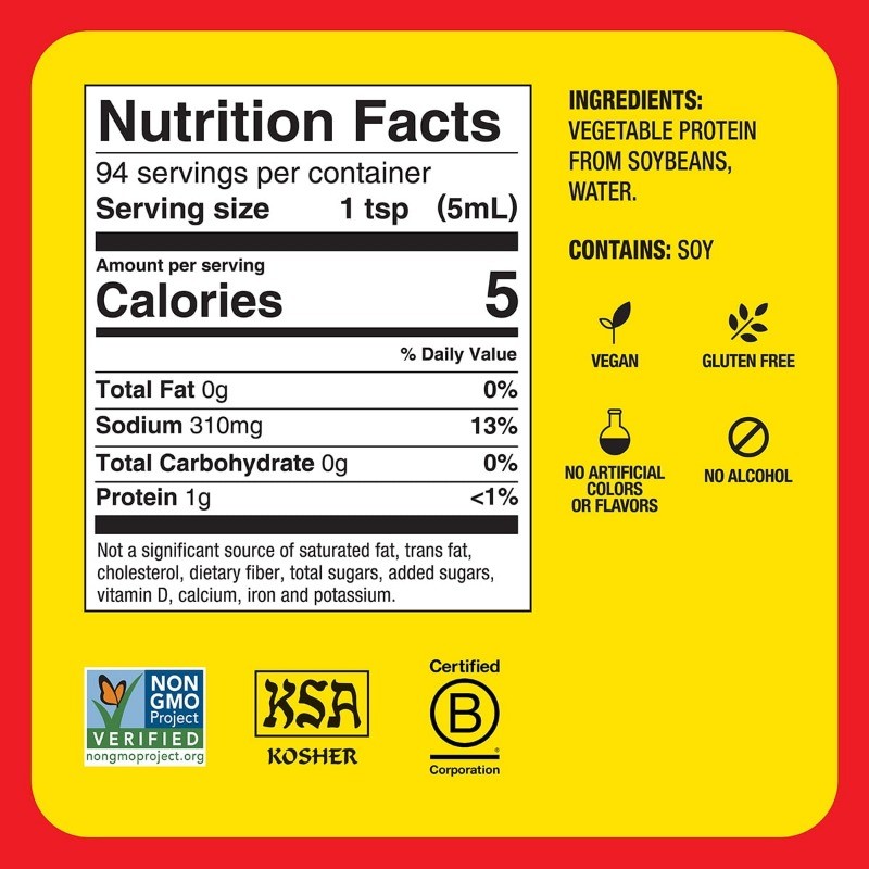(2 Pack) Bragg 16oz Liquid Aminos – Gluten-Free Soy Protein, Cooking Seasoning