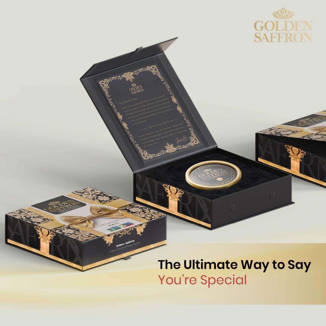 Golden Saffron Luxtury Gift Box, Premium All Red Saffron Threads, Grade A+ Su…