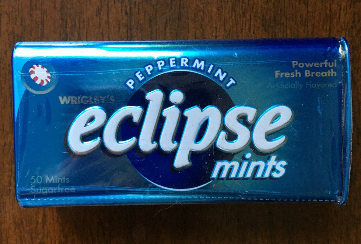 WRIGLEY’S Eclipse Peppermint **MINTS** in Tin DISCONTINUED Made in USA *SEALED*