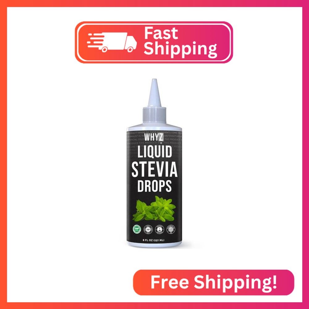 Stevia Liquid Drops 8oz, Natural Liquid Stevia Extract, Pure Sweetener, Plant-Ba