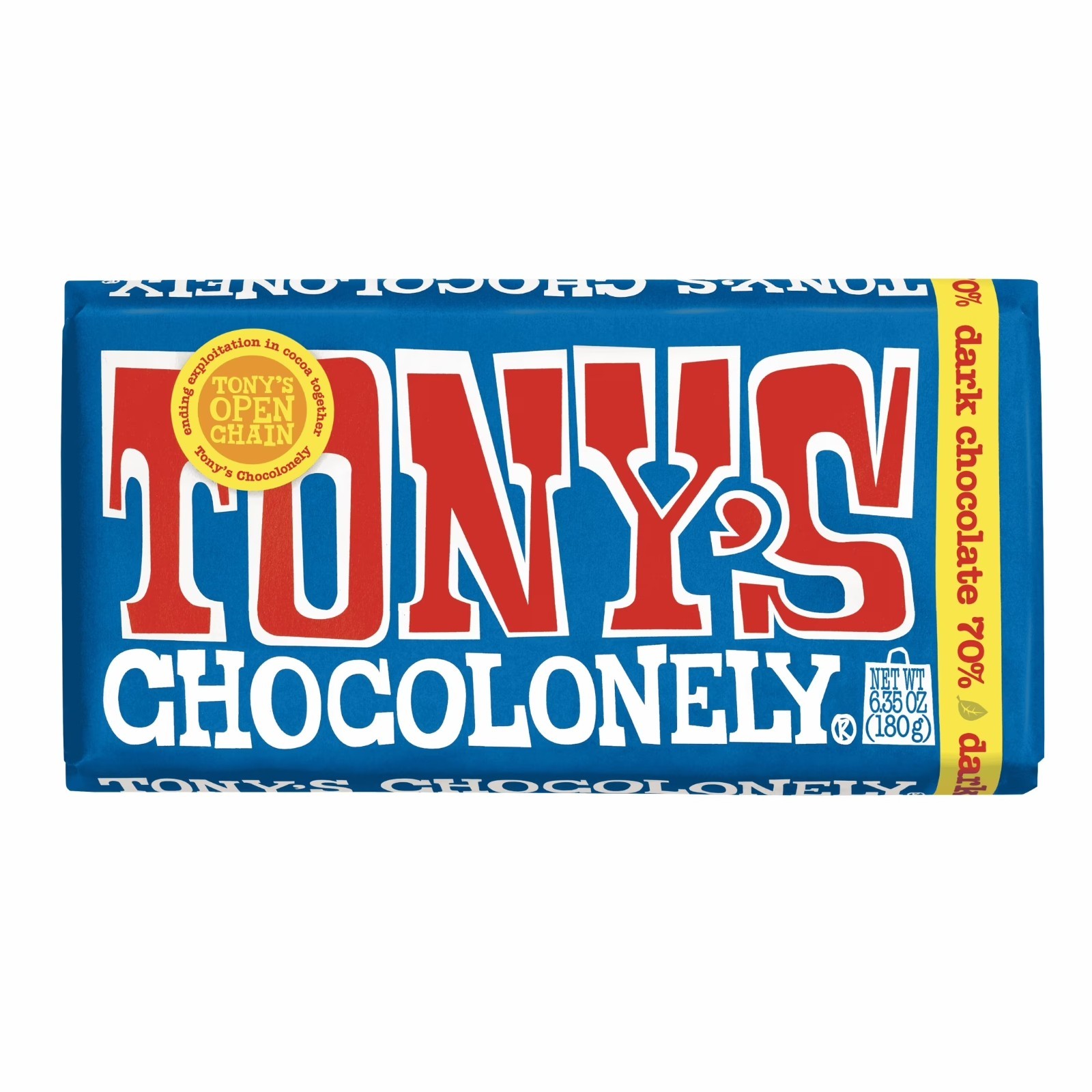2 Pack Tony’s Chocolonely 70% Dark Chocolate Bar 6.35 oz Fairtrade Traceable