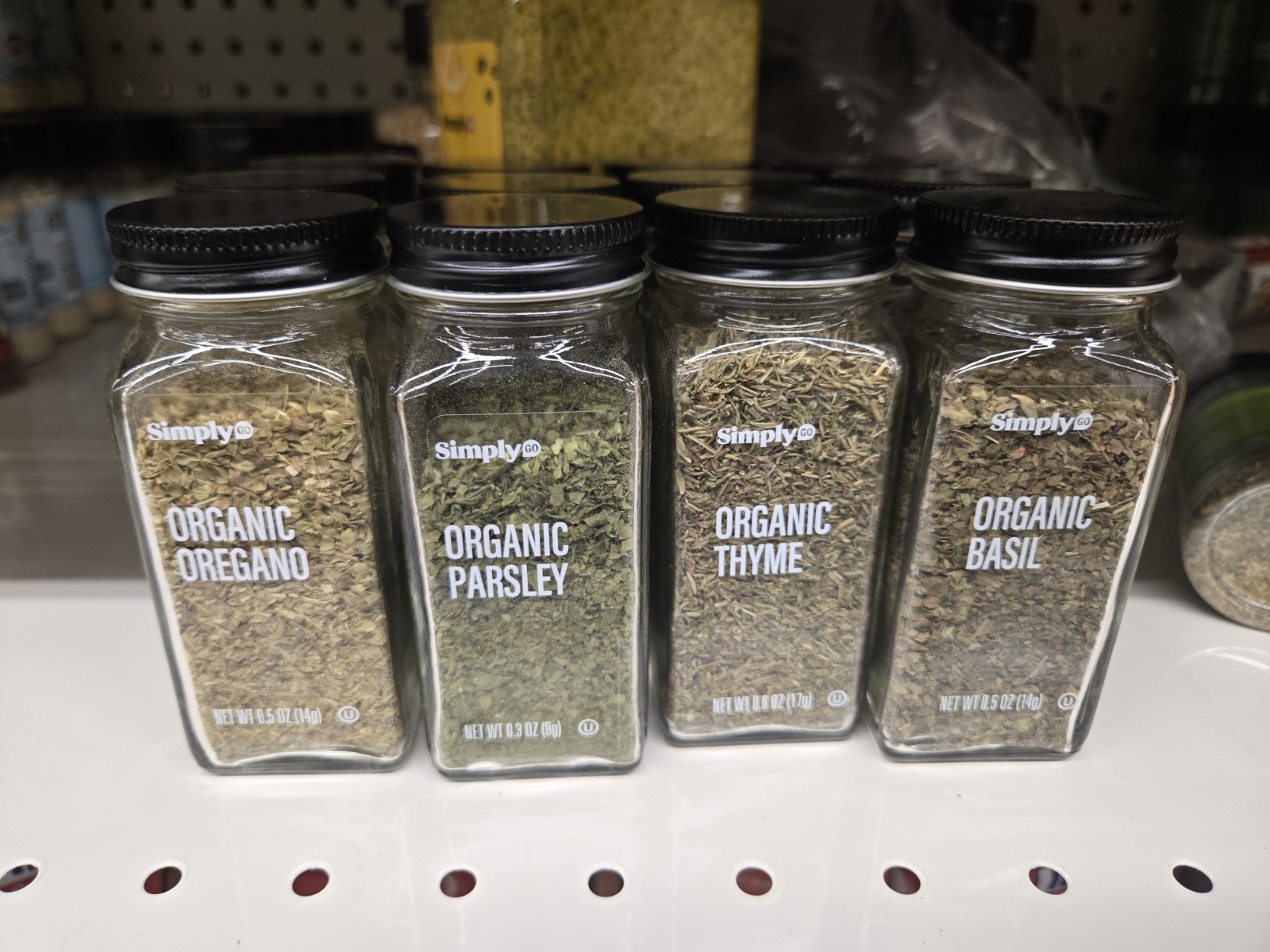 Simply Organic Oregano Thyme Basil Parsley 1.8Oz Pack Of 4 Factory Sealed