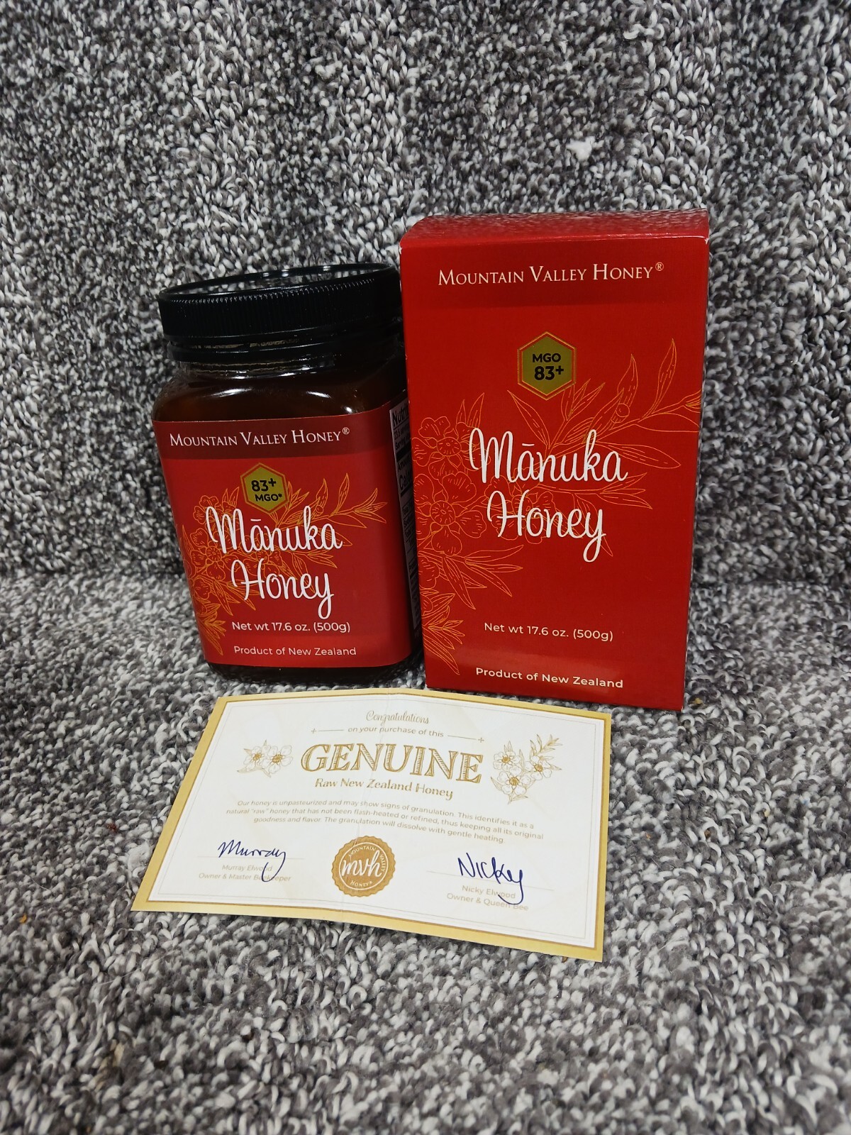 🐝🐝 100% Pure Raw Manuka Honey 1.1lb Gift Box Unpasteurized Mountain Valley MGO