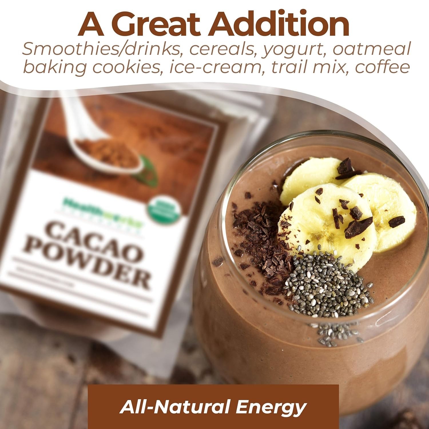 Healthworks Superfoods Organic Cacao Powder – 16 Oz / 1 Lb – Cocoa Chocolate Sub