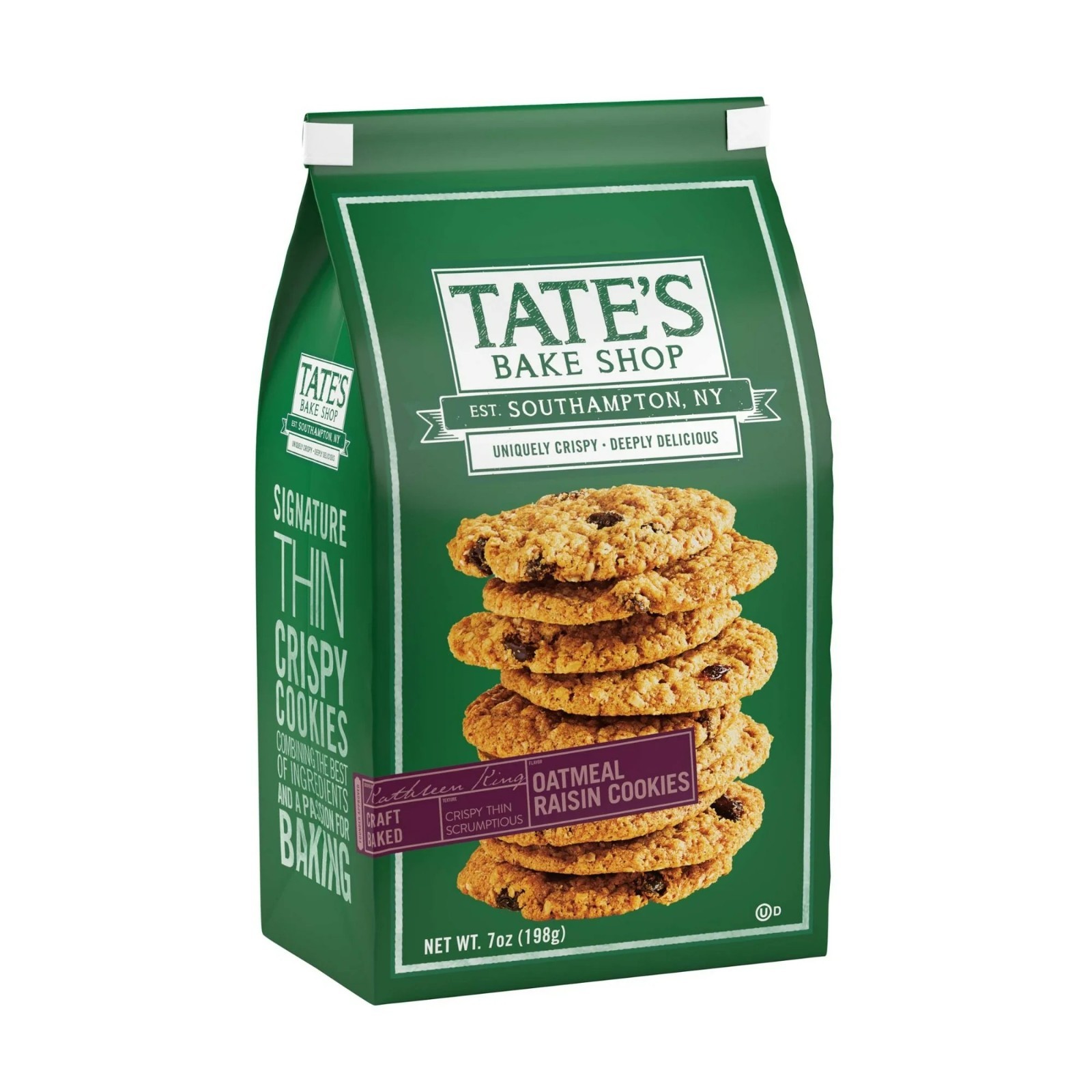 5x Tate’s Bake Shop OATMEAL RAISIN Cookies – 7 oz Bag – 5 PACK