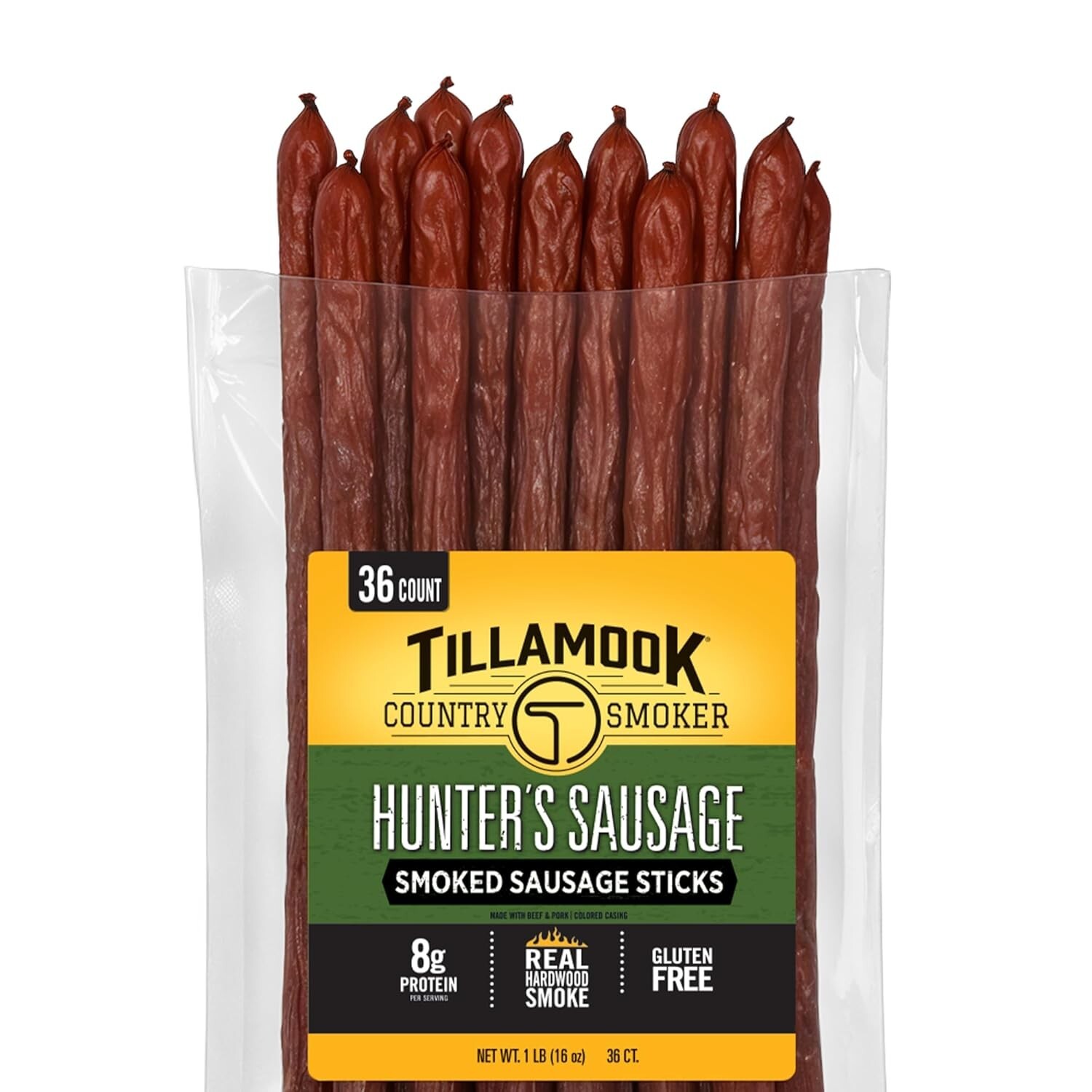 Tillamook Hunter’s Sausage Sticks 36ct High Protein Meat Snacks