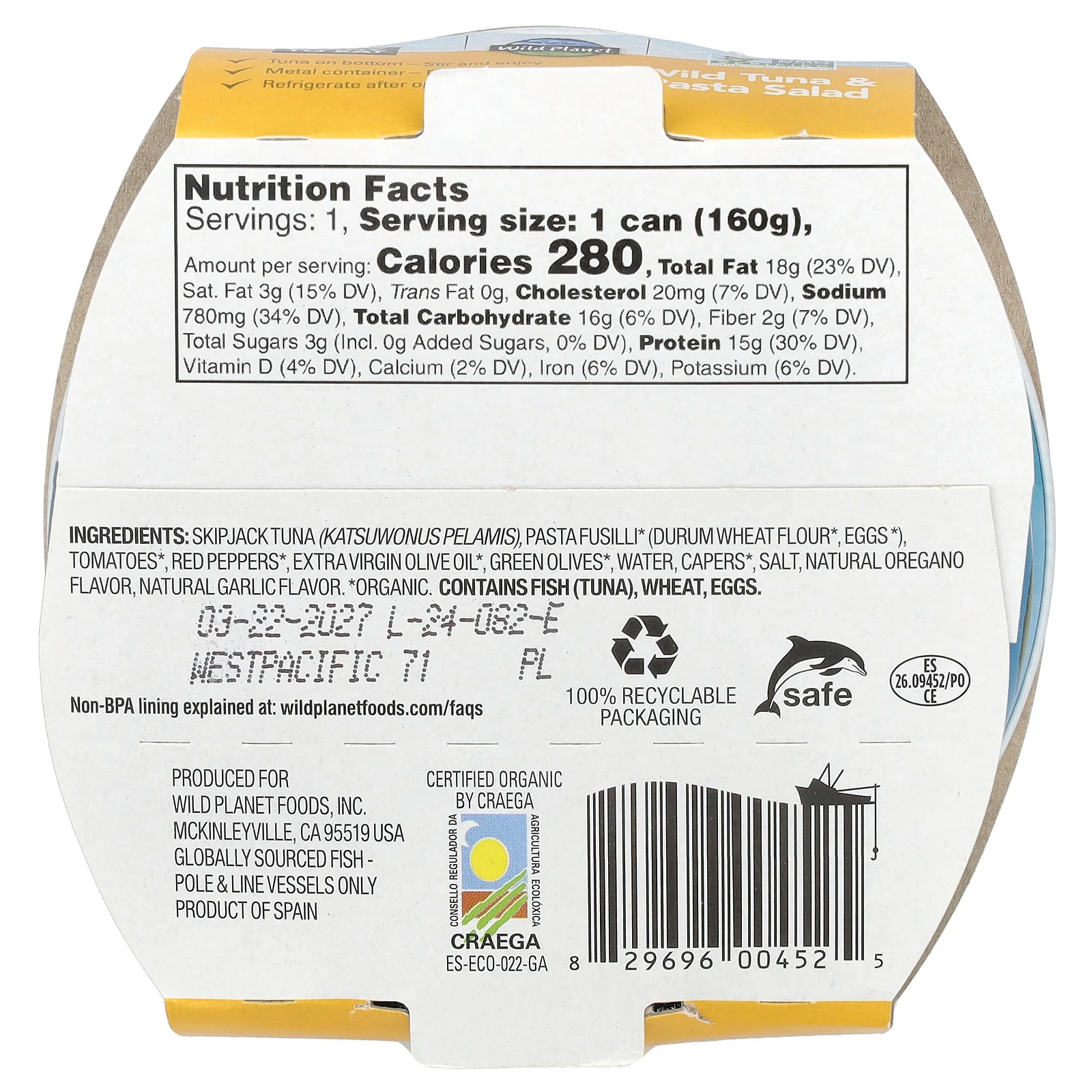 Wild Tuna Pasta Salad, 5.6 oz (160 g)