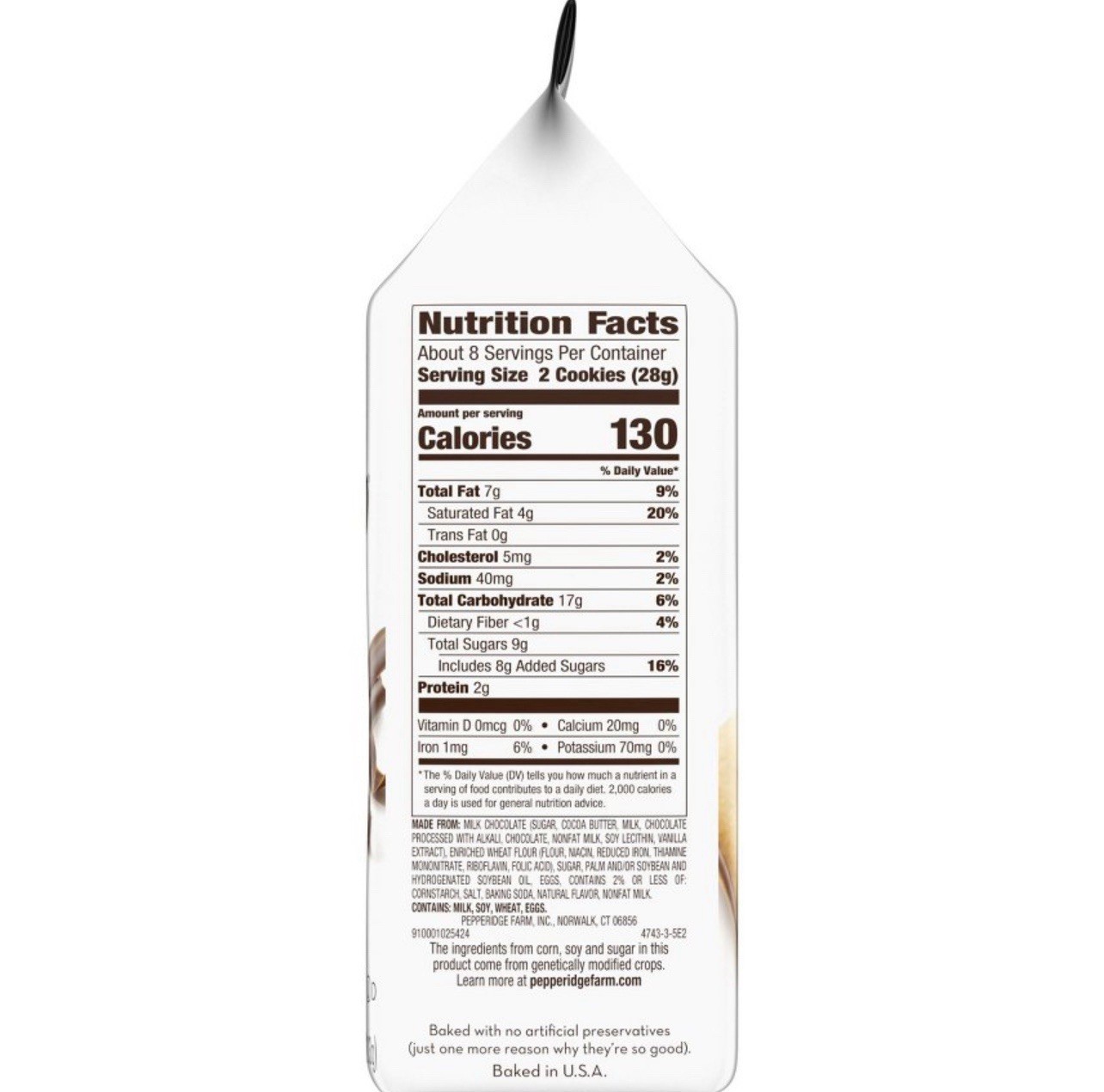 🟠 New Pepperidge Farm MILANO Double Milk Chocolate Soft Cookies Bag 7.5oz