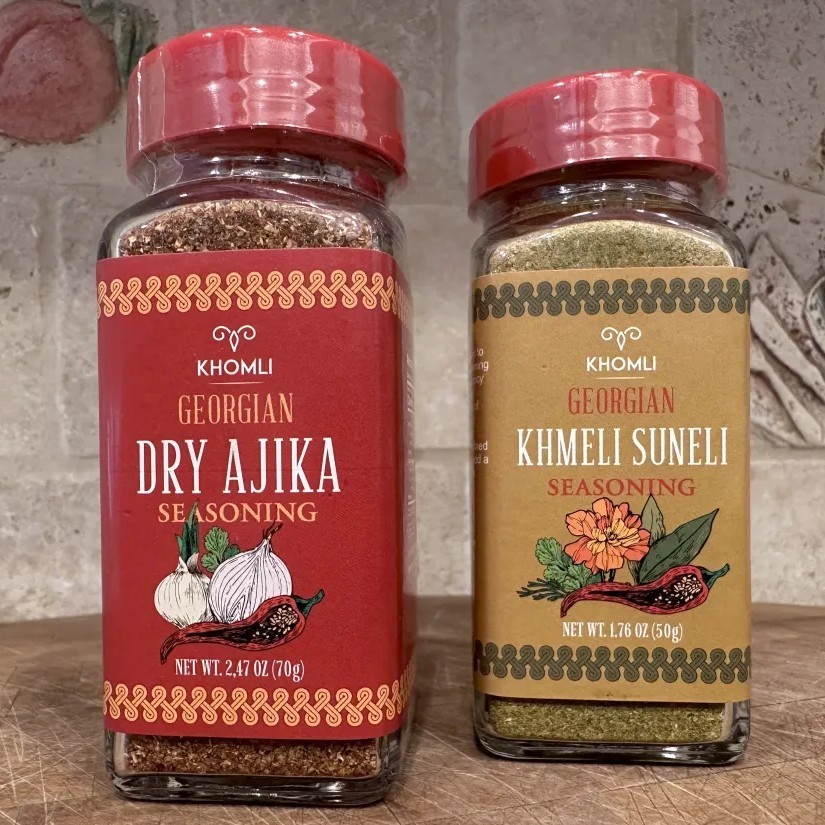 DRY AJIKA & KHMELI SUNELI, Georgian Seasonings, Khomli Brand