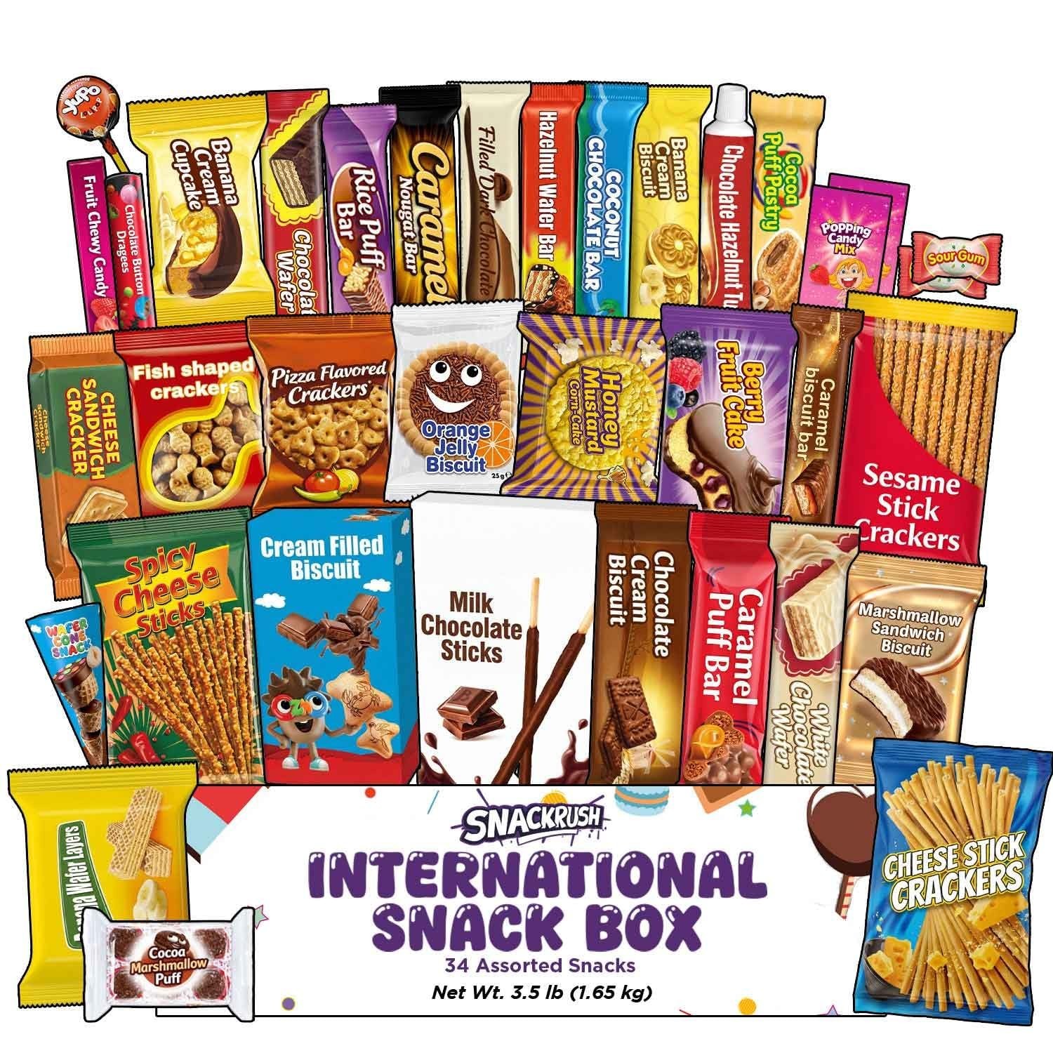 Global Snack Box | 34 Unique International Treats | Fun Snacks for All Ages