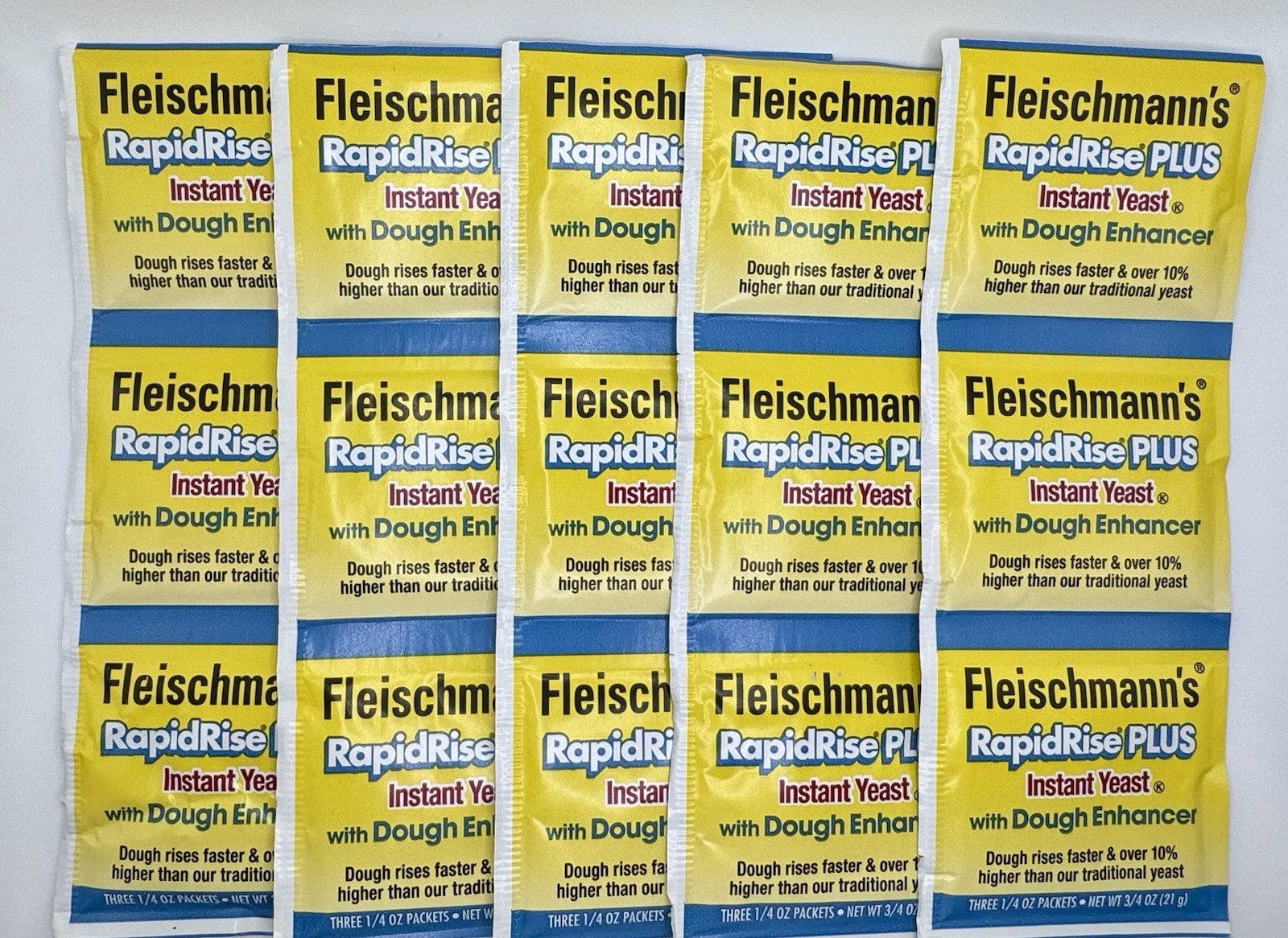 5 Strips Fleischmann’s Rapid Rise Plus Instant Yeast Packets | Exp 03/2027+