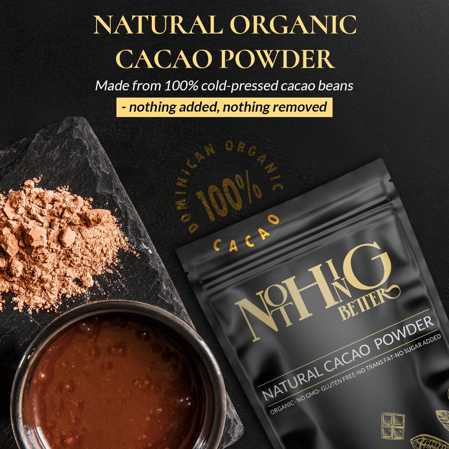 Organic Natural Cacao Powder 8oz – Unsweetened Cocoa 8 oz / 0.5 lb