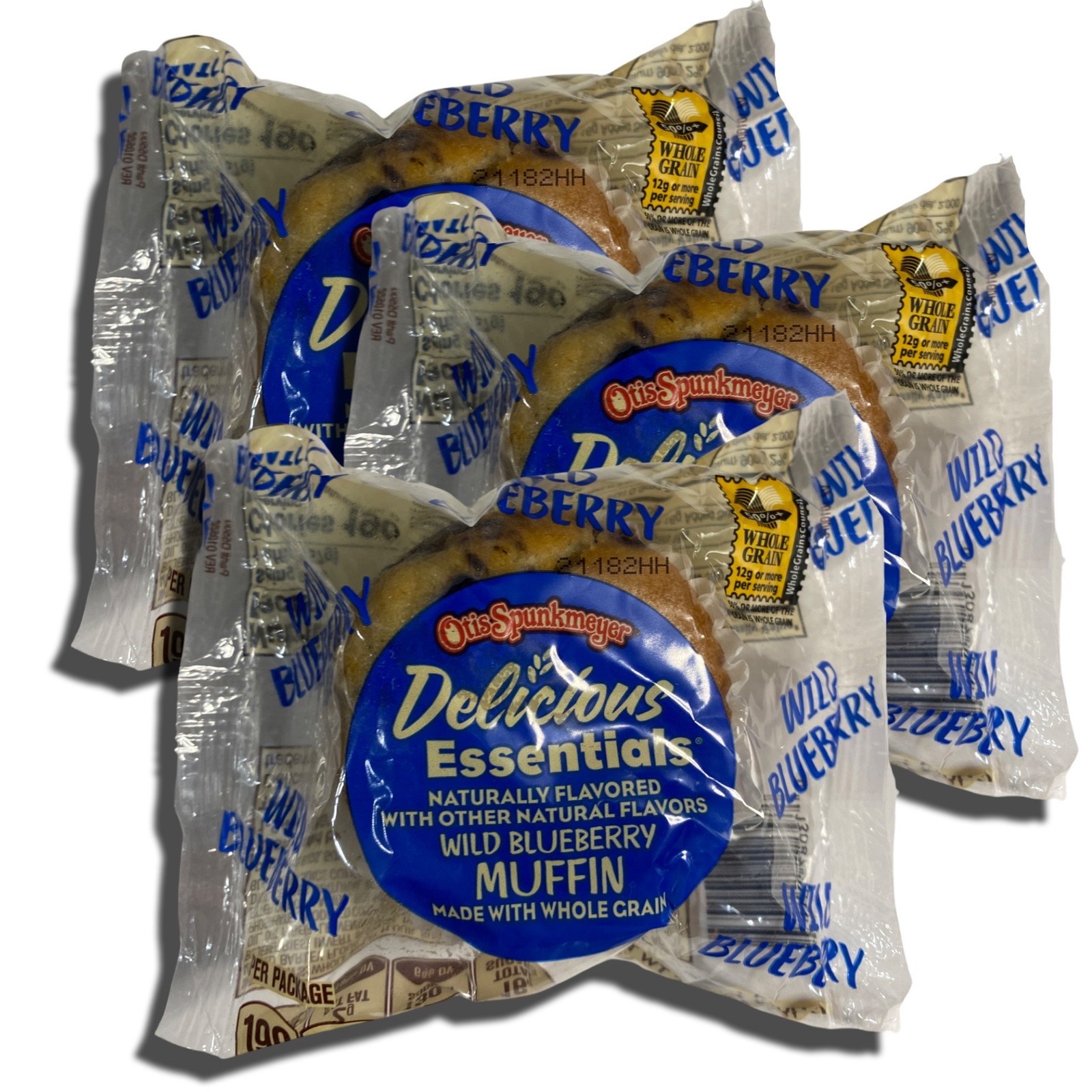 Delicious Essentials Wild Blueberry Muffins Individually Wrapped, 2 Oz, 12 Pack