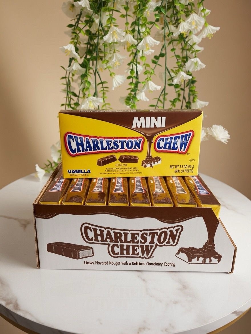 3x Charleston Chew Mini Vanilla Nougat Chocolate Coating, Gluten Free Box 3.5 oz