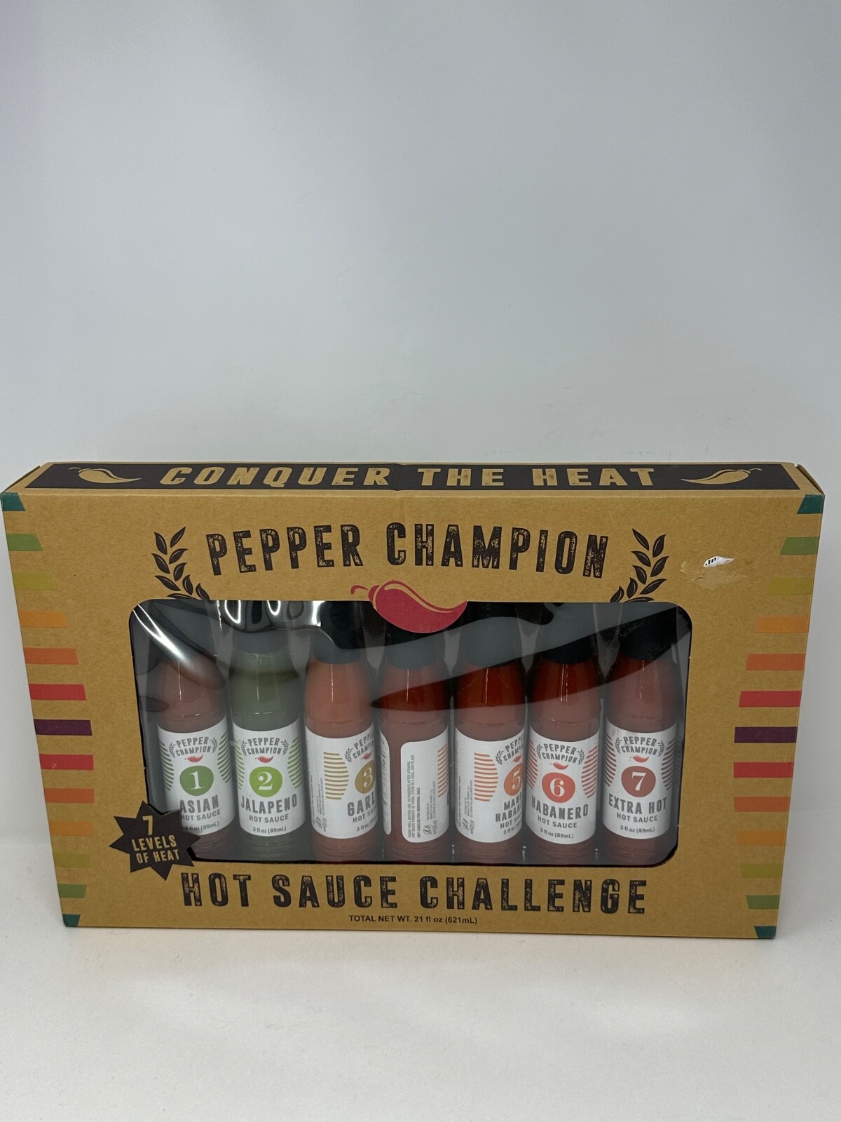 Pepper Champion 21oz Hot Sauce Challenge Conquer The Heat 7 Bottles June 2026 I7