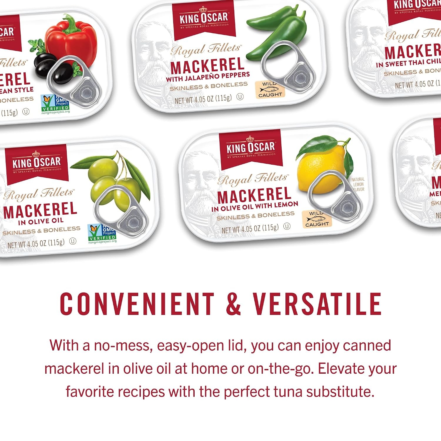 Skinless & Boneless Mackerel In Olive Oil, 4.05-Ounce Cans (Pack Of 6