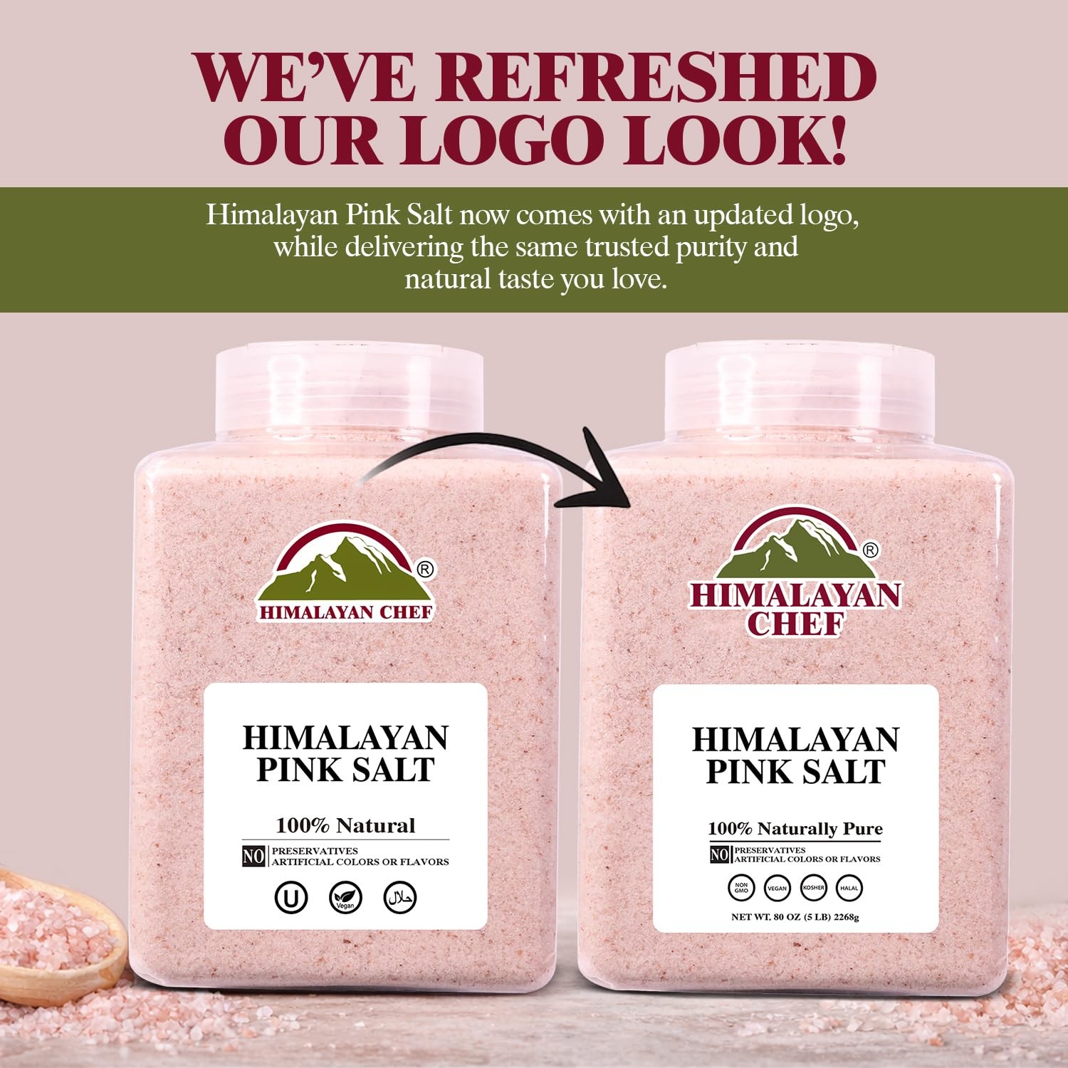 Pink Himalayan Salt Fine Grain, 5 lbs Plastic Jar – Pure, Natural, , Non-GMO,…